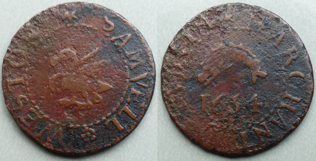 Dublin, Samuell Western 1654 penny